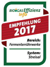 Biogaseffizienz Info - Fermenterrührwerke - Empfehlung 2017
