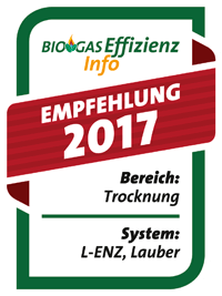 Biogaseffizienz Info - Wärmetrocknung / 100% Wärmenutzung - Empfehlung 2017
