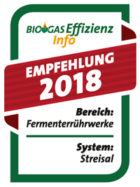 Biogaseffizienz Info - Fermenterrührwerke - Empfehlung 2018