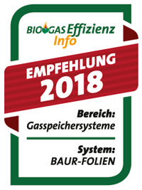Biogaseffizienz Info - Gasspeichersysteme - Empfehlung 2018